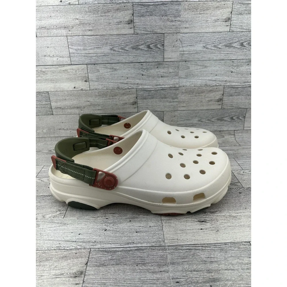 Crocs Classic All-Terrain Clogs Men 10‎ Women 12 Off White Olive Green Burgundy
